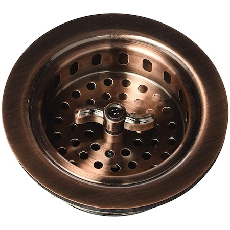 Westbrass Wing Nut Style Large Kitchen Basket Strainer in Antique Copper D213-11